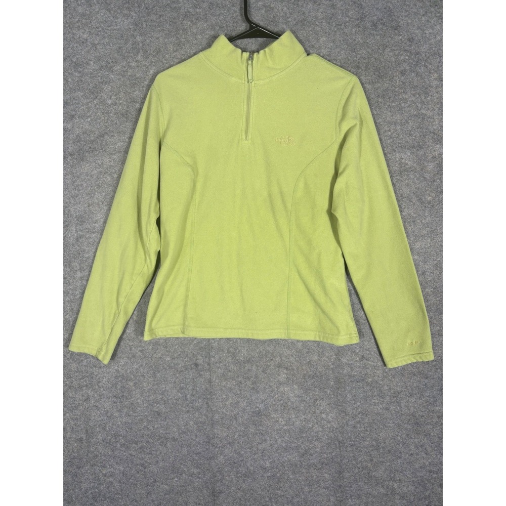 The North Face Womens Green Fleece Quarter Zip Pullover‎ Top TKA 100 Size Small